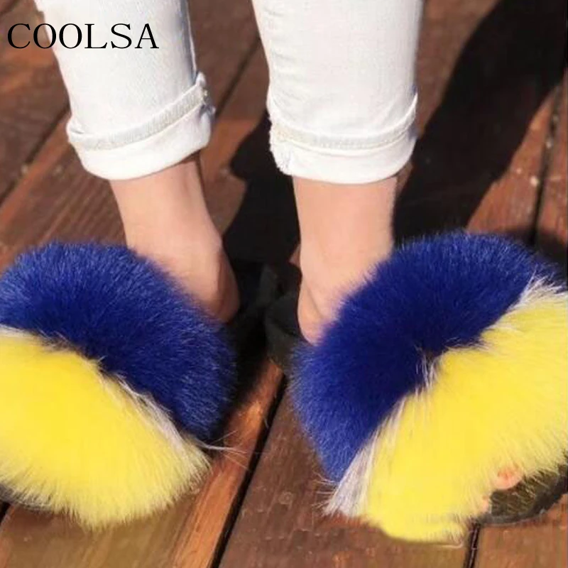 Шлепанцы женские зимние меховые сандалии с открытым носком пушистые плюшевые