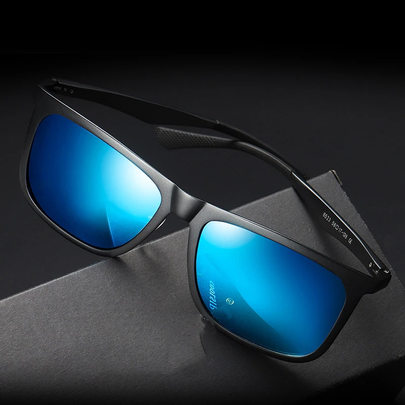 Алюминиево магниевые поляризационные солнцезащитные очки в полной оправе для