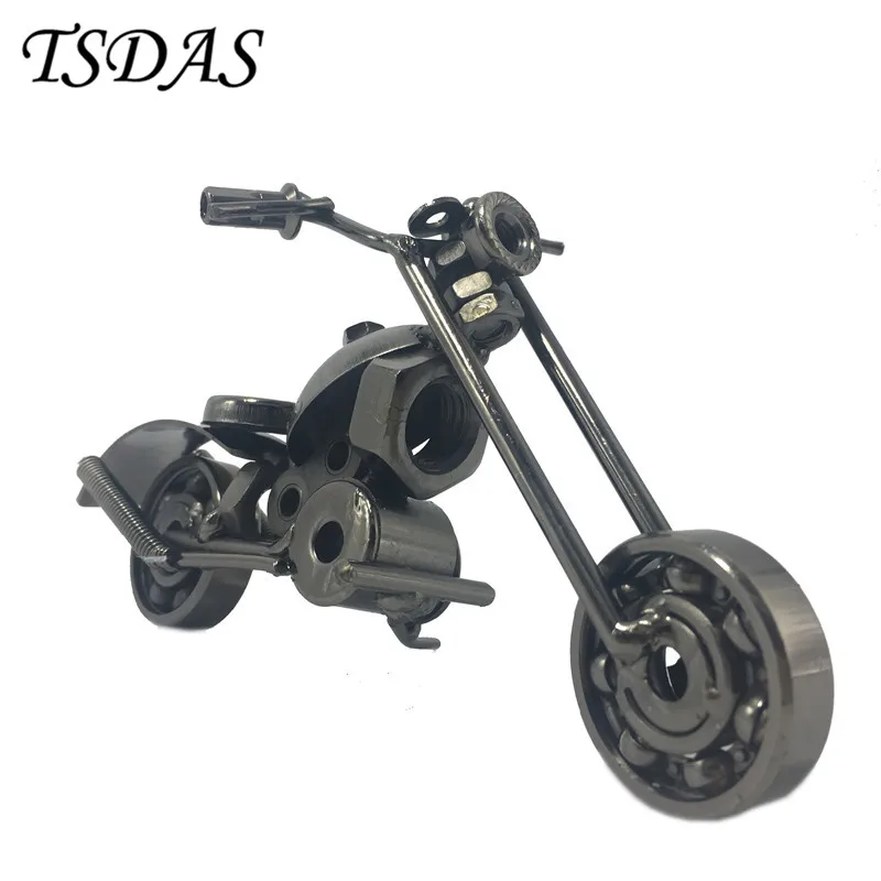 Черный металлический мотоцикл модель ручной работы железные модели мотоциклов