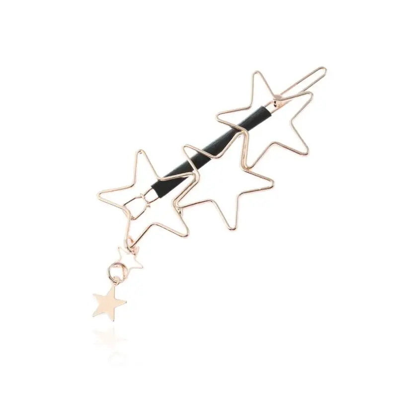 FJ046(rose gold) Shuangshuo, уникальный стиль, заколка для волос, полые кисточки в виде звезд, заколки для волос, украшение, аксессуары для волос, заколка для волос в виде звезды, винтажное ювелирное изделие - Окраска металла: FJ046(rose gold)