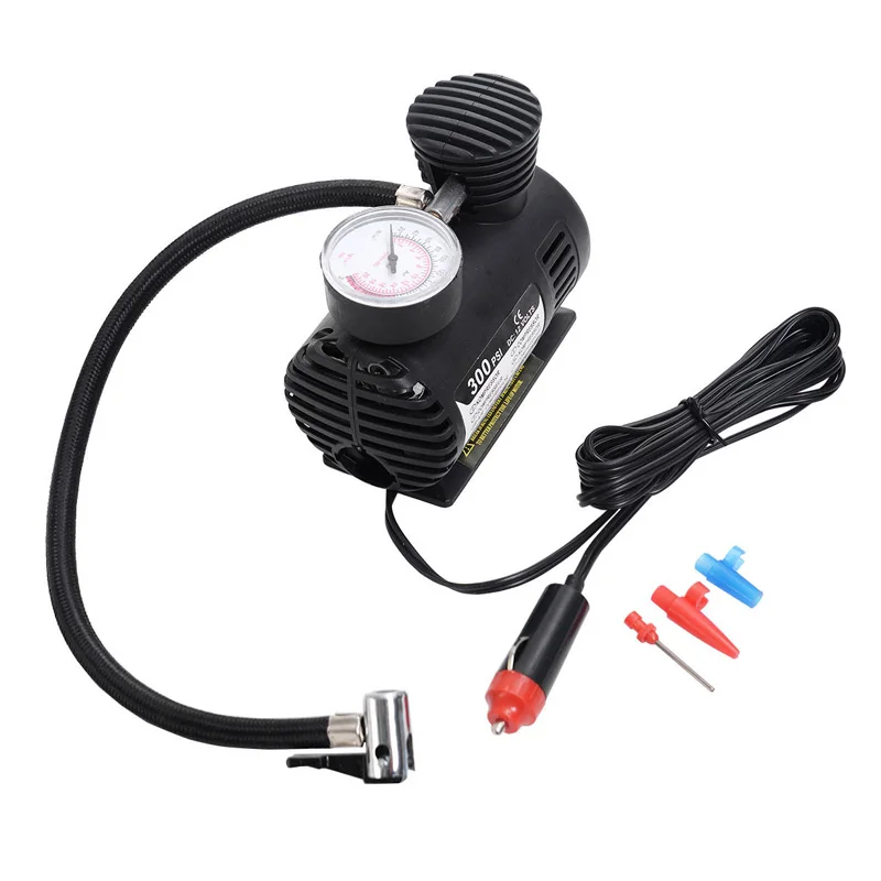

300 PSI Mini Air Compressor 12V Car Auto Portable Pump Tire Inflator w/gauge New Car Styling
