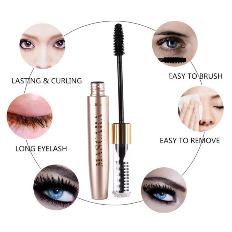 3D тушь для ресниц Макияж тонкая густая водостойкая стойкая черная наращивание