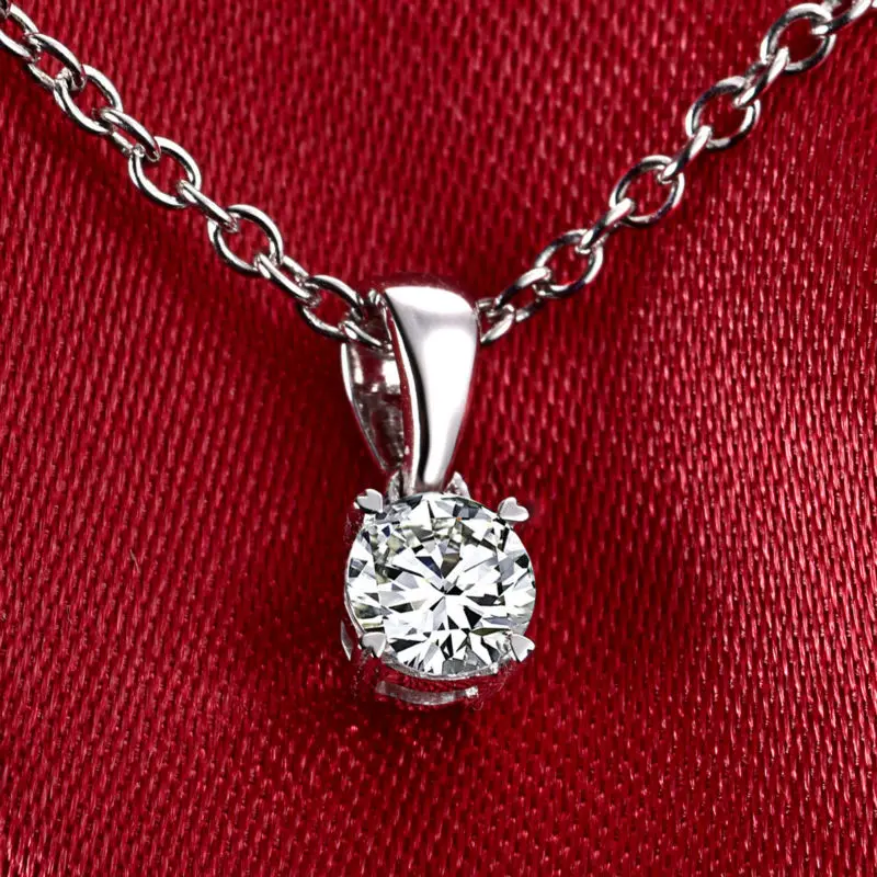 Элегантное ожерелье из белого золота с бриллиантами 18 К женская подвеска яркий