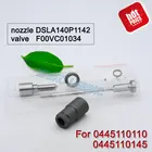 Ремонтные комплекты ERIKC F00ZC99032, автомобильные запасные части, дизельная Форсунка DSLA140P1142, клапан F00VC01034 для инжектора Bosch 0445110110 Renault