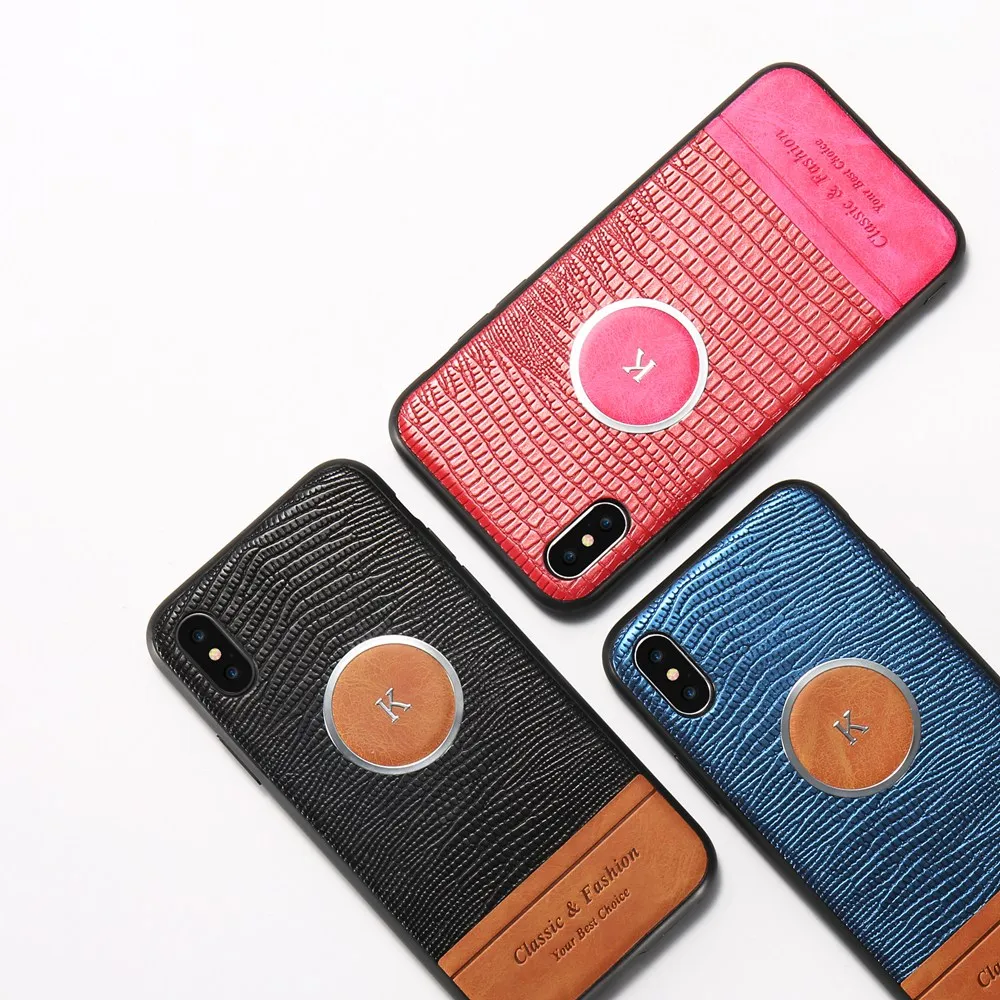 KISSCASE кожаный чехол для телефона iPhone 7 8 Plus Магнитный автомобильный держатель
