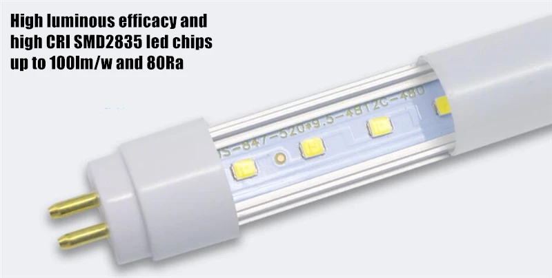 30 шт./лот SMD2835 светодиодный трубки T5 лампа 2ft 3ft 4ft 100lm/w AC110V 220v 230v 240v 50/60hz G5