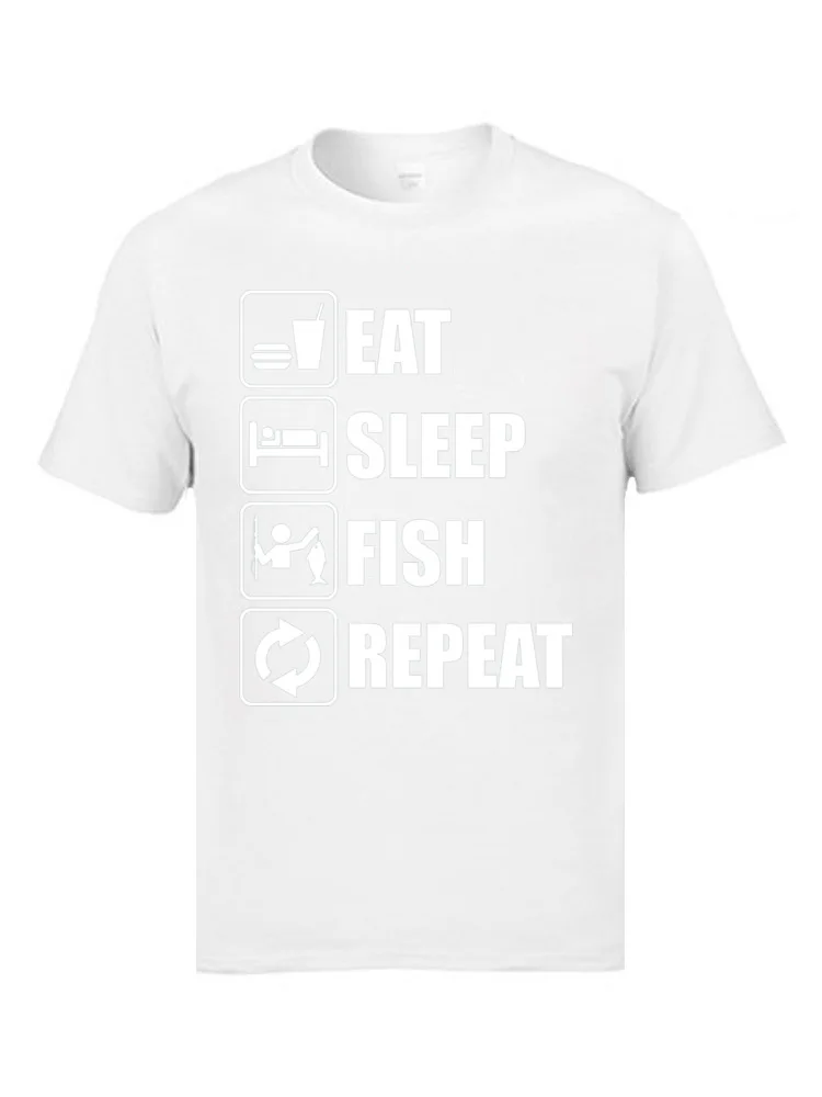 Футболка мужская с надписью Eat Sleep Fish Repeat|Мужские футболки| |