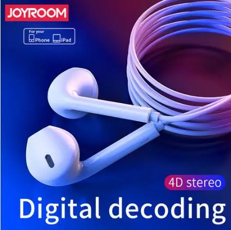 Наушники-вкладыши JOYROOM EP3 проводные с микрофоном для iPhone XS Max XR 7 8 Plus | Электроника