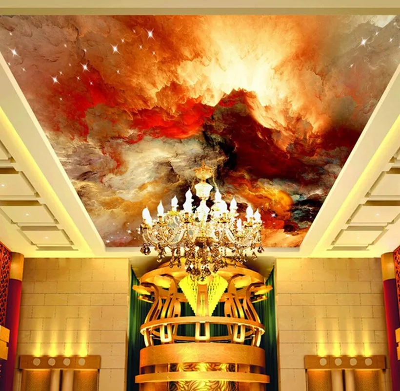 Пользовательские 3D обои акварельные небовые фрески для столовой спальни отеля KTV