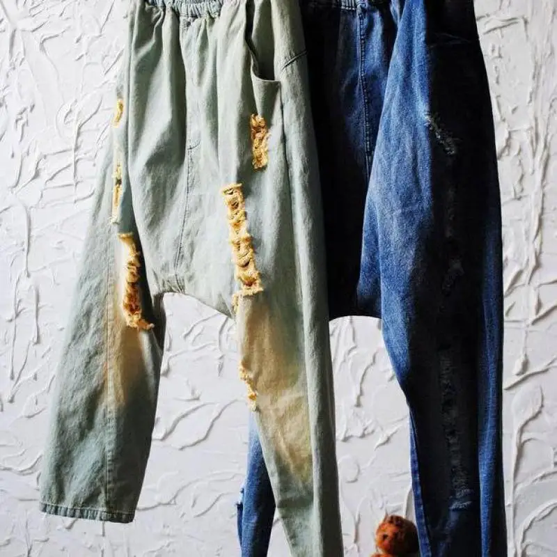 Хит продаж рваные штаны в стиле хип хоп с дырками оригинальные брюки больших