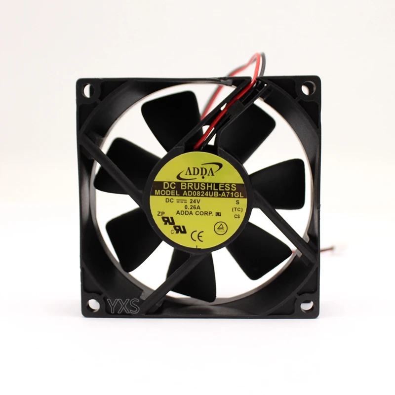 AD0824UB-A71GL DC 24V 0.26A 6 24 W 3900RPM 8025 8CM 80*80*25mm 2 провода двойной шарикоподшипник Вентилятор