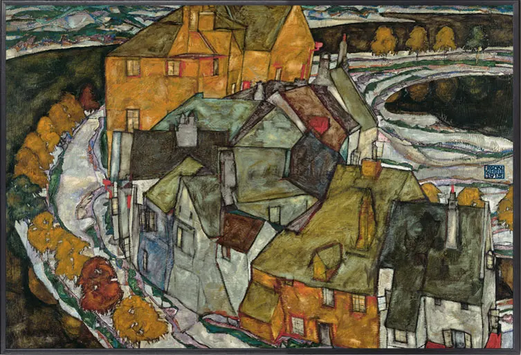 Многоцветный Egon Schiele абстрактная ретро картина маслом желтый город холст художественный Принт плакат картина украшение стены дома фрески/Художественная печать - Цвет: Многоцветный