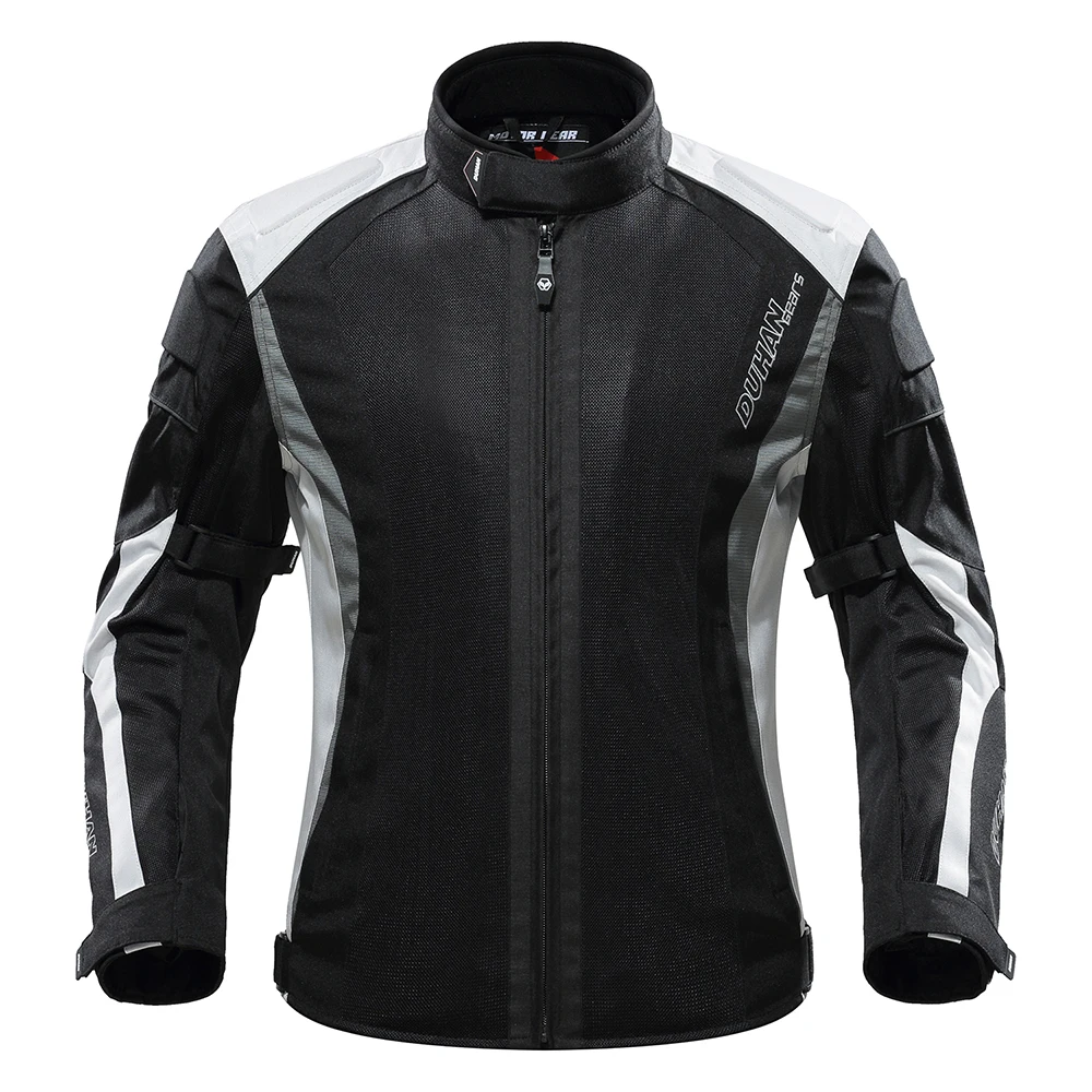 Gray Jacket DUHAN, летняя мотоциклетная куртка для мужчин+ мотоциклетные штаны, бронежилет, дышащий костюм, Chaqueta Moto Protecto Racing Riding Jaqueta - Цвет: Gray Jacket