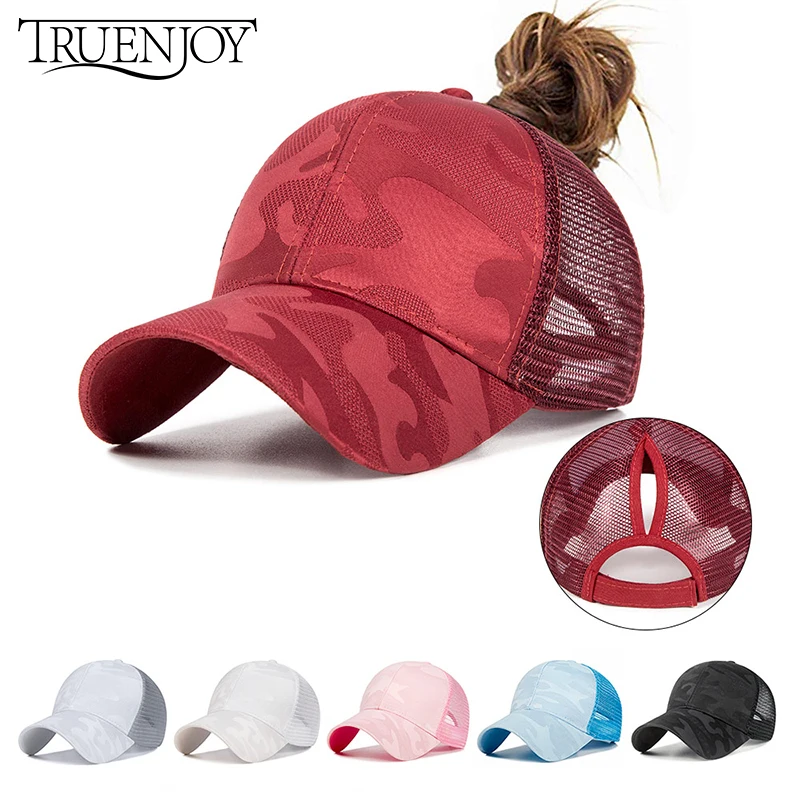 TRUENJOY, модная женская бейсболка с конским хвостом, летняя бейсболка в сеточку, Повседневная Бейсболка, женская кепка в стиле хип-хоп, Прямая поставка