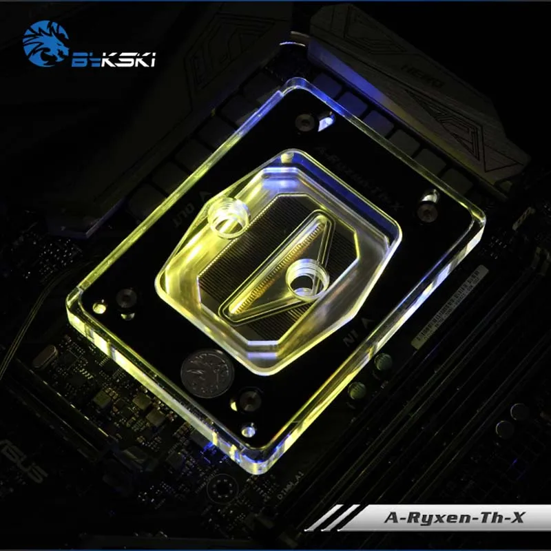 Водяной блок Bykski A Ryzen ThV2 X CPU для AMD 940/AM2 +/AM3/AM3 +/AM4/X399 RGB/RBW/NoLED охладитель воды