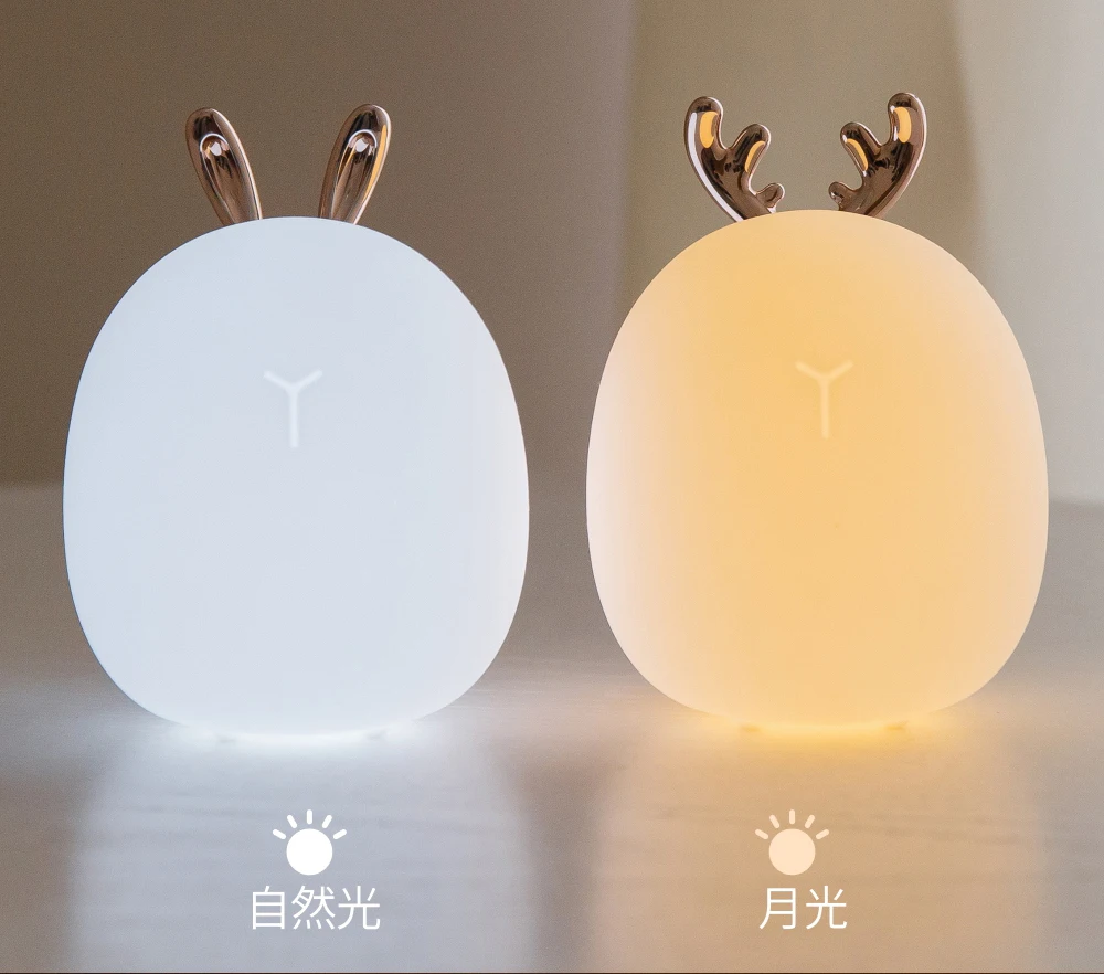 Xiaomi Cooperated бренд 3 жизнь светодиодный ночник L USB зарядка мультфильм милый олень кролик ночной Светильник для детей рождественские подарки для девочек