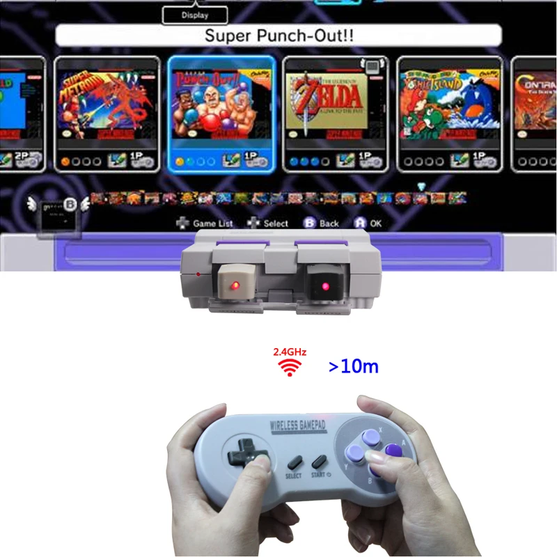 2 4 GHZ беспроводной контроллер геймпада для джойстика SNES супер Nintendo Классическая