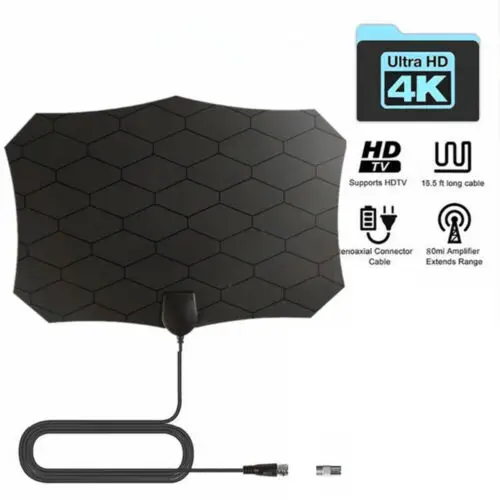 Комнатная ТВ антенна 200 миль цифровая HDTV на VHF UHF Freeview Skywire1080P 4K HD TV Digital