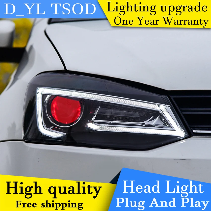 D_YL автомобильный Стайлинг для VW Polo фары 2011-2016 A5 стиль светодиодный ные DRL линзы