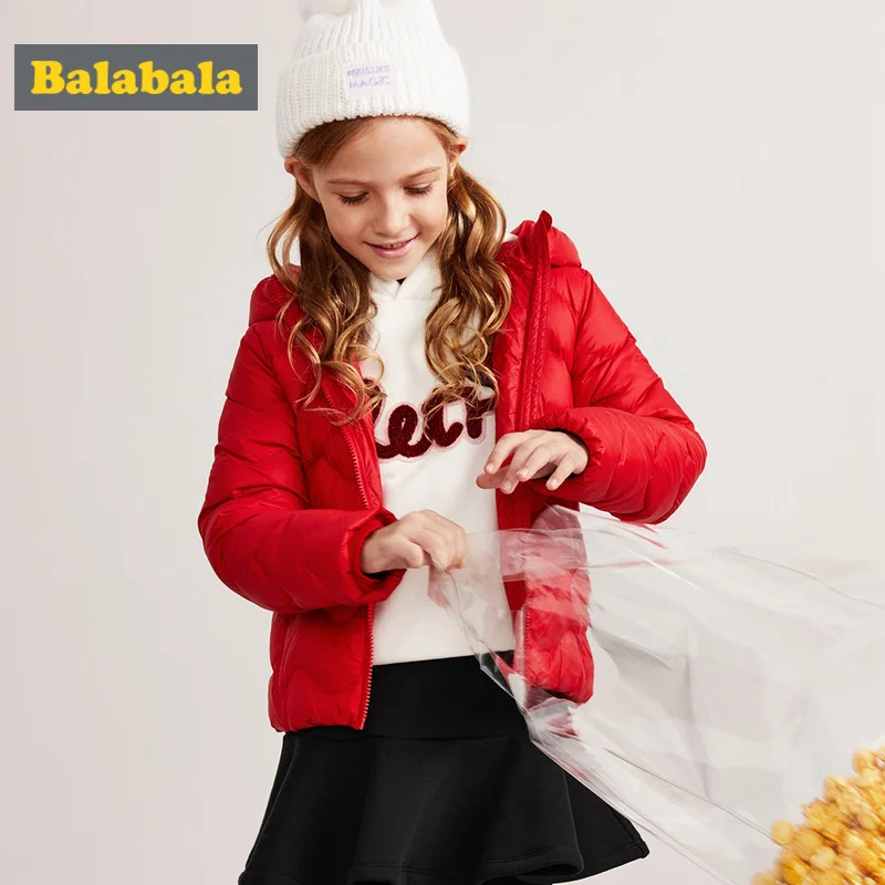 Легкая стеганая куртка Balabala короткая пуховая на молнии с капюшоном и карманами