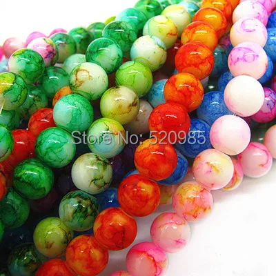 Бесплатная доставка разноцветные Круглые Стеклянные бусины 4 мм 6 8 10 смешанных