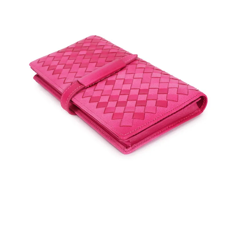 Известный бумажник Стройный овчина Плетеные женские клатч насосная пояса