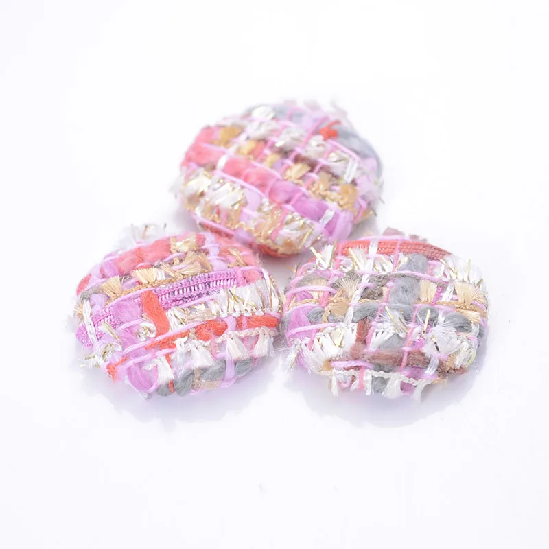 

10 Pcs/Lot 26MM Colorful Fabric Round Button For Diy Jewelry Earring Making Accessories