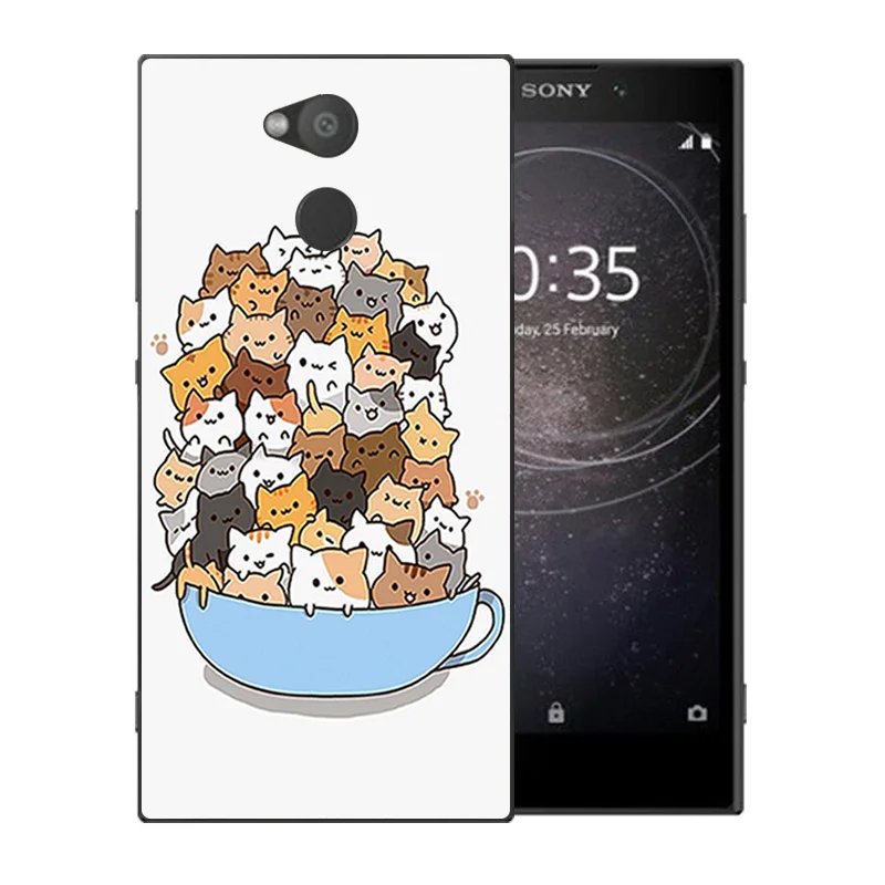 5 2 "для sony Xperia XA2 прозрачные силиконовые чехлы Luck Cat шаблон для роскошный ТПУ Coque