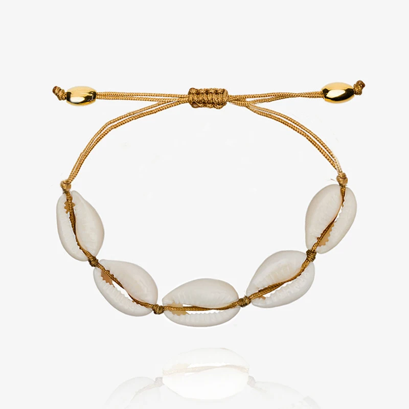 KBJW Новое поступление натуральный браслет из ракушек медные бусины простого