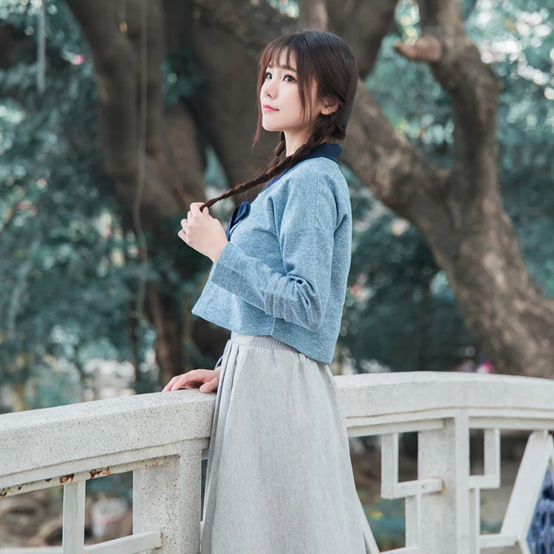 Весенняя японская Корейская школьная форма с длинным рукавом женская комплекты