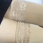 Носки с вышивкой, Чулки с перьями павлина, женские чулки до бедра, Силиконовый Полосатый Топ с эластичной резинкой для предотвращения скольжения, 120 Ден