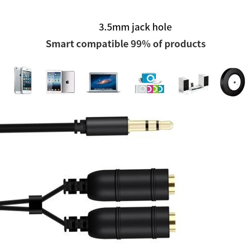 HOTR Telescopic Earphone Share Adapter Cord Extendable Headphone MP3 Music Splitter 3.5mm Audio Aux Line Male to Female | Электроника