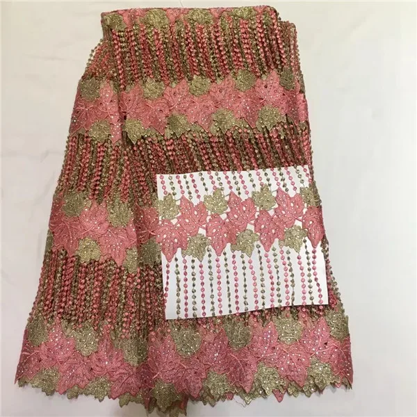 Африканский Кружево Ткань 2017 высокое качество в нигерийском стиле с Камни