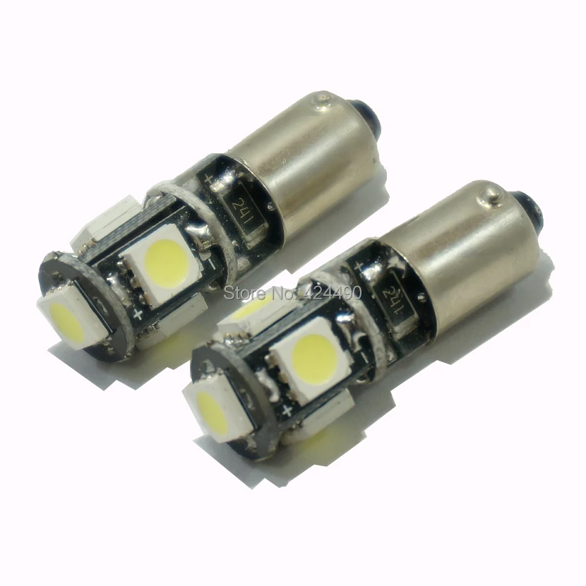 10X BA9S 5 SMD 5050 светодиодный Canbus лампы без ошибок t4w h6w Автомобильный светильник