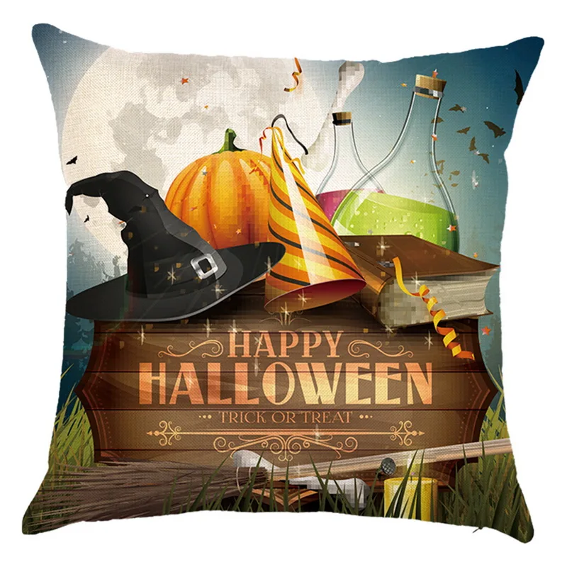 Urijk Halloween Cushion Cover Christmas Kids Toys Sofa Throw Pillow Cases Magical Linen Pillowcase Dance Decor Gifts | Дом и сад