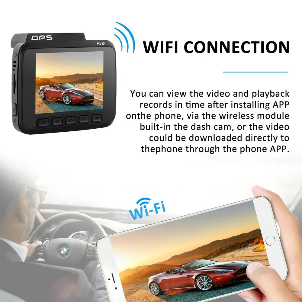 Видеорегистратор Conkim Novatek 96660 с Wi Fi Автомобильный регистратор углом обзора 150