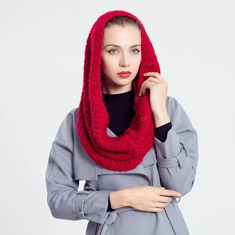 Женщины люксовый бренд кашемир вязать мыс wrap хиджаб равенкло Ма Haimao моды