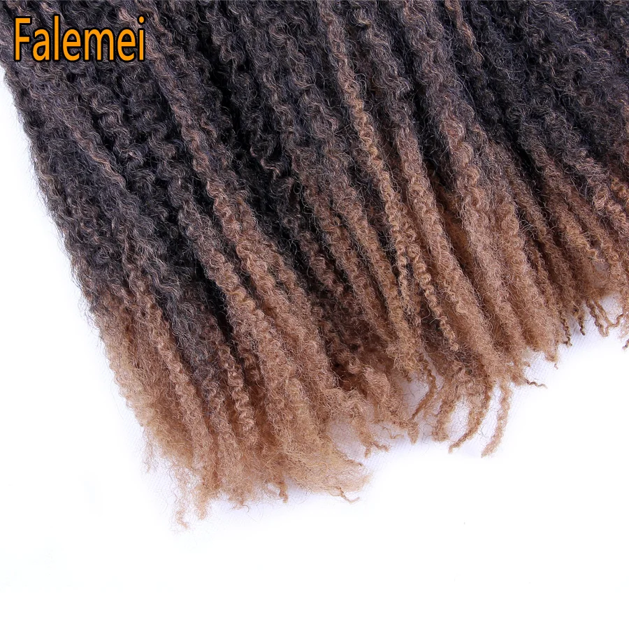 

FALEMEI 18inch Afro Kinky Marley Braids Hair Extensions 100g/pack Ombre Synthetic crochet hair Fiber Crochet Braiding Hair