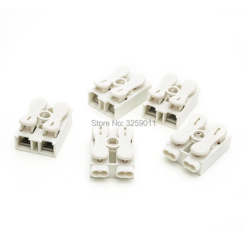 200PCS Spring Wire Connectors Electrical Cable Clamp Wiring Terminal Block ZQ-3P Row Column Push Butt LED lamps 3 pin | Обустройство