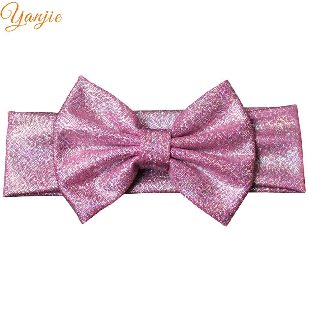 " большой блеск металлический грязный лук оголовье hair bows девочек и малышей блестки лук ободки для девочки diy аксессуары для волос резинки для волос повязка на голову резинка провод повязки для девочек