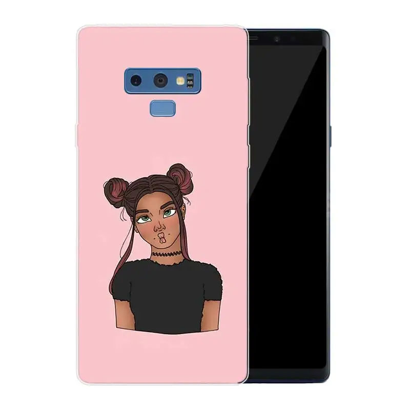 Black Girl Melanin Poppin Transparent Soft Print Hull Shell Case For Samsung Galaxy Note 8 9 5 4 3 C5 C7 C8 C9 Cover |