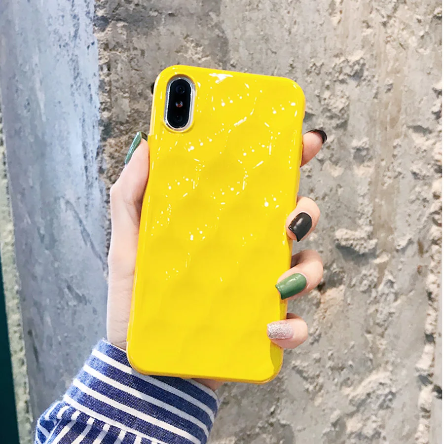 Для iPhone X 6 S плюс 7 8 Чехол модные глянцевые ярких цветов мягкие силиконовые