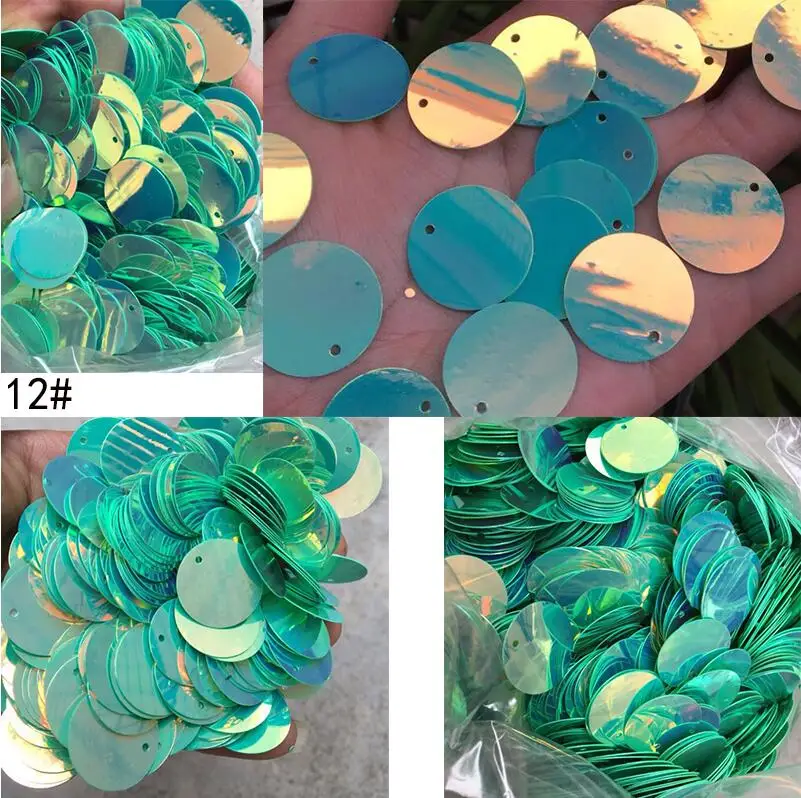 12 20mm 10 г/пакет 3 мм-20 мм плоский круглый ПВХ свободные блестки для DIY ng украшения Лазерная Русалка цвет кружева вышивка крестом Аксессуары Костюмы - Цвет: 12 20mm