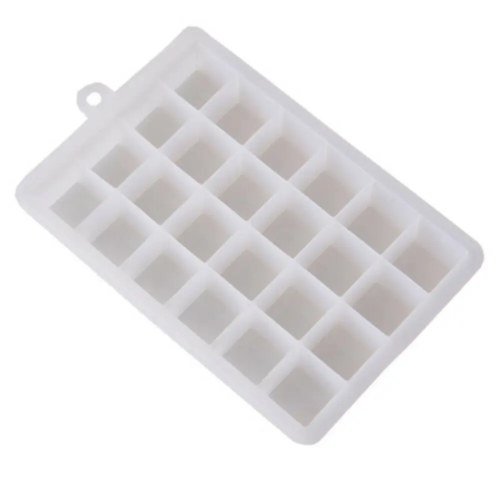White 24 no Lid 10-24 Сетки Пищевой Силиконовый поднос для льда фруктовый лед производитель кубиков DIY креативная маленькая форма для льда квадратная форма кухонные аксессуары - Цвет: White 24 no Lid