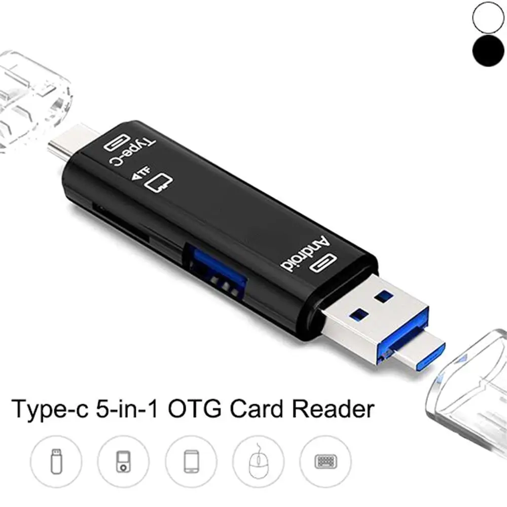Type-C 5 в 1 адаптер для чтения карт OTG Поддержка SD/TF/Type-C/USB 3 0/Micro USB |