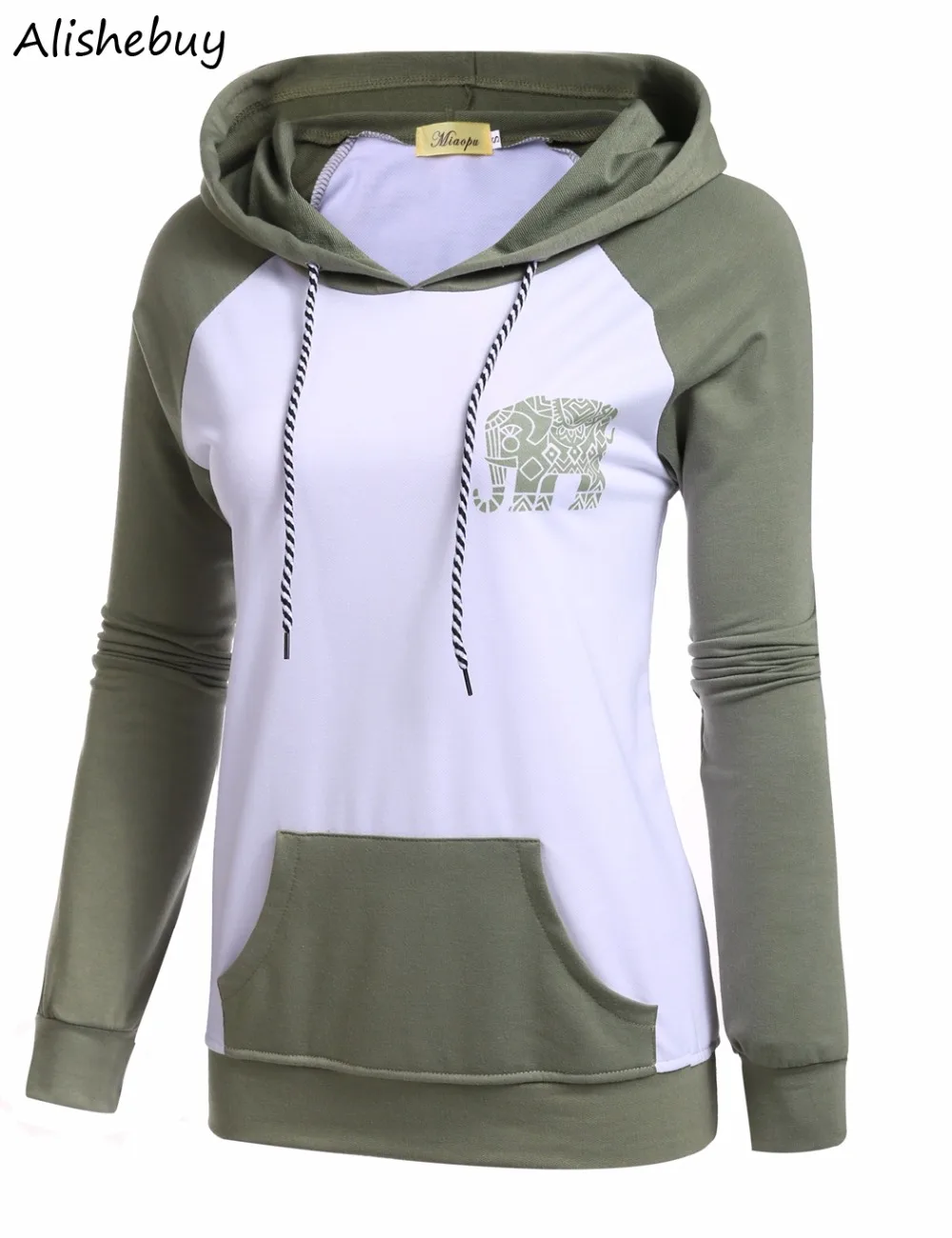 Лидер продаж Модный женский пуловер Лоскутная Толстовка с капюшоном женская