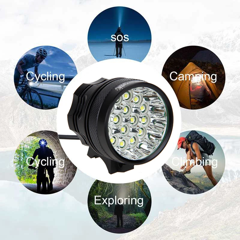 3 режима 8000 лм 16 светодиодная лампа с бусинами велосипедная для велосипеда