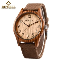bewell unisex zebra bamboo wood watch mens watches top brand luxury women watches canvas band wooden men sport watch 124b