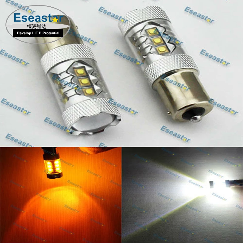 2 шт./лот eseastar хорошее качество BA15S 80 Вт Высокая мощность LED P21W светодиодные лампы