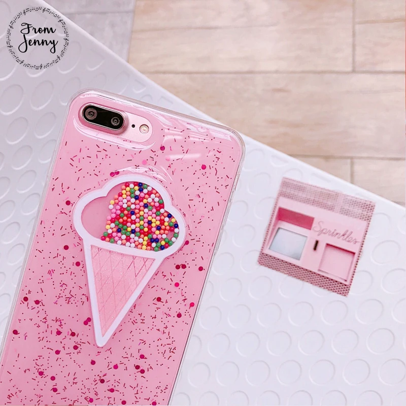Прозрачный чехол для телефона с мороженым iPhone 7 7plus 6 6s Plus 8 8plus X|case for iphone|phone casescase plus
